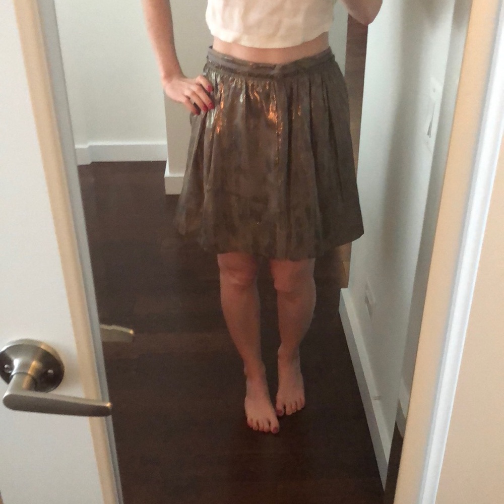 Club Monaco brown and gold mini skirt